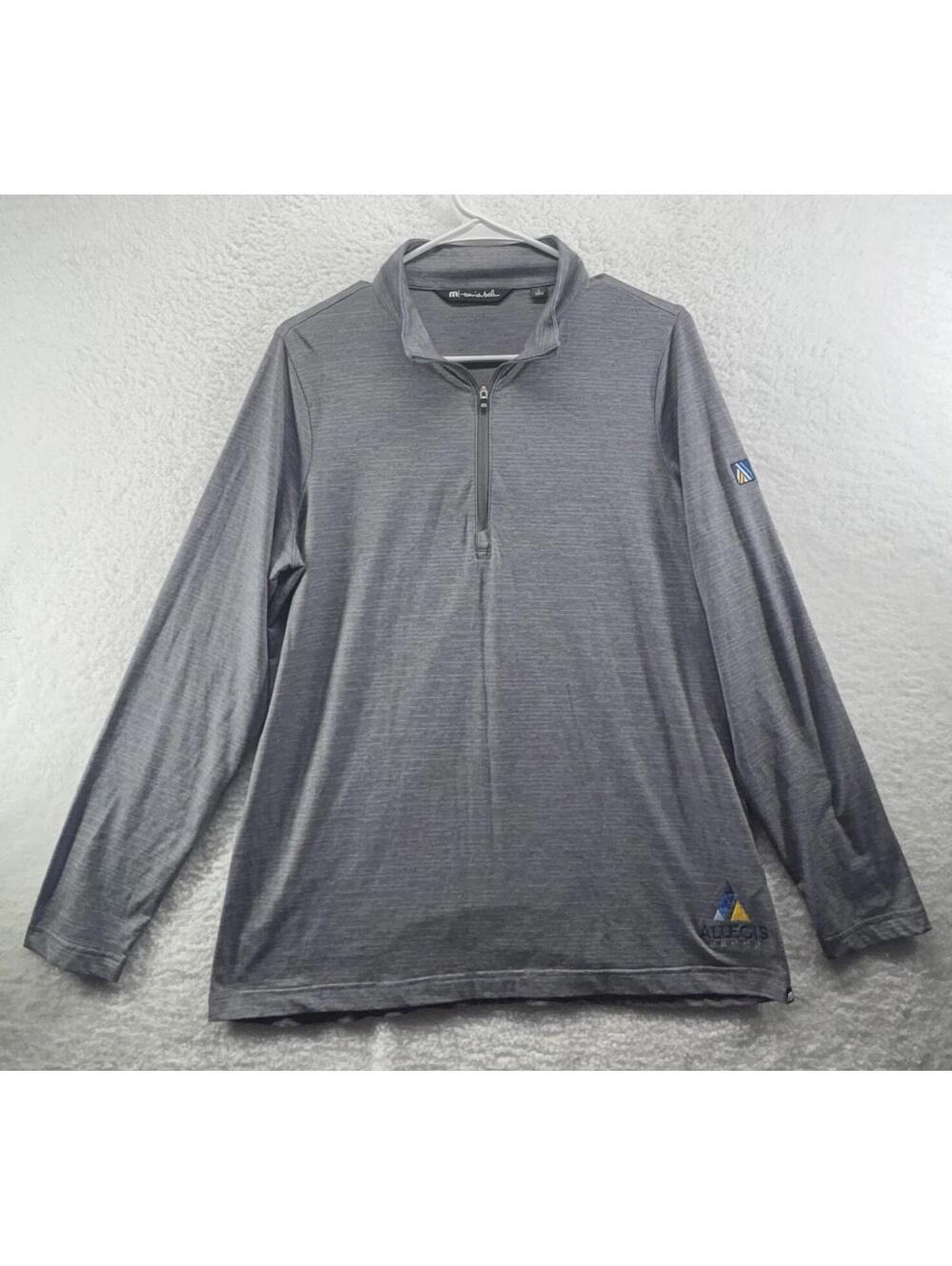 Travis Mathew Gray Mens Large Shirt 1/4 Zip Long Sleeve Pullover Gray Allegis
